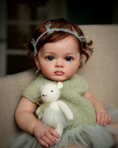 24 inch lifelike rebirth doll handmade hair transplant simulation baby doll for children