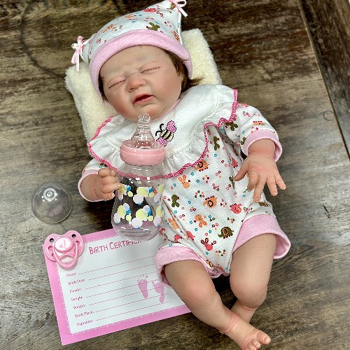 17 inch new closed eyes reborn simulation baby doll soft vinyl doll spot a dropshipping toy