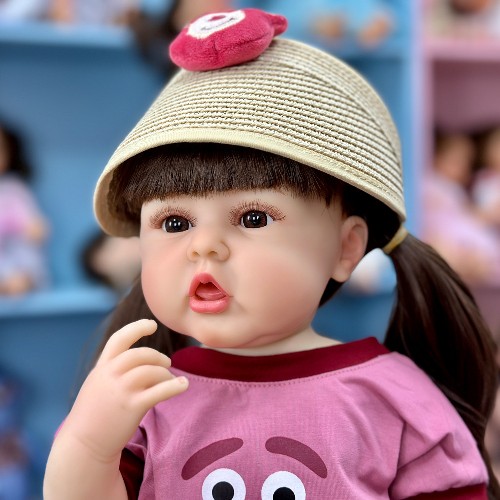 Cross-border new simulation rebirth doll full vinyl 55cm baby doll full glue girl doll wholesale del