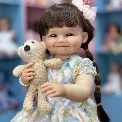 Cross-border new simulation rebirth doll full vinyl 55cm baby doll full glue girl doll wholesale del