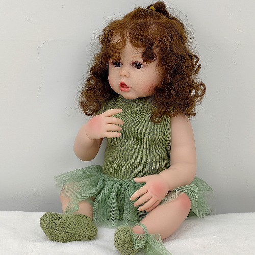 22 inch rebirth doll pure handmade painted simulation girl doll soft enamel doll girl toy