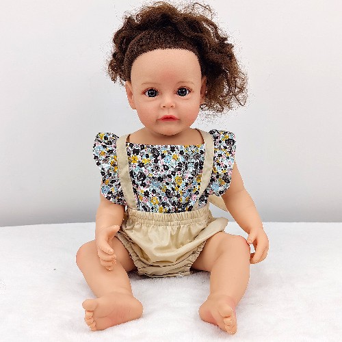 New 22 Inch Cute Realistic Rebirth Doll Girl Soft Whole Body Vinyl Baby Doll One Piece Dropshipping