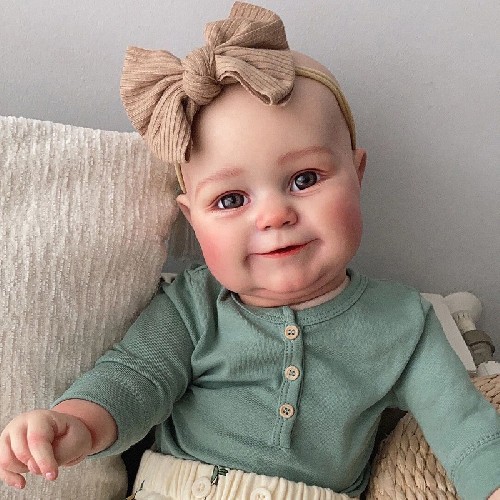 Lifelike 20-inch reborn doll, soft enamel imitation baby doll, handmade hair transplant doll