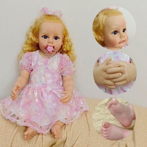 20 inch rebirth doll soft enamel simulation baby handmade hair transplant eyelash doll Rapunzel gift