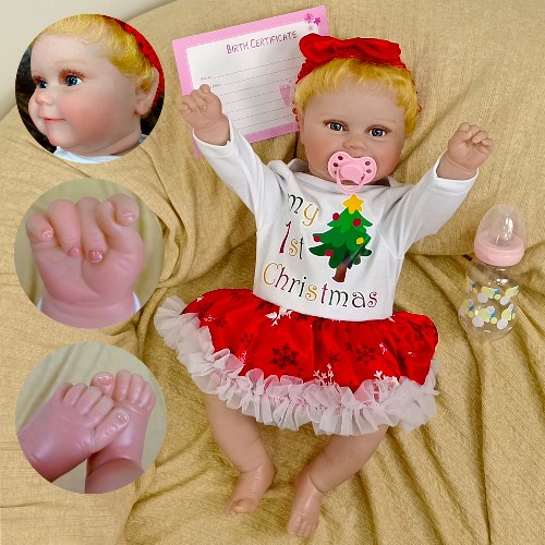 20 inch reborn doll vinyl rubber simulation baby christmas doll birthday gift