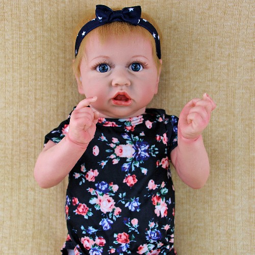 22 inch rebirth doll soft enamel baby doll handmade hair transplant children's companion doll