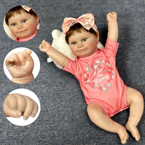 20 Inch Reborn Doll Rose Pink Dress Enamel Simulation Baby Companion Doll Birthday Gift