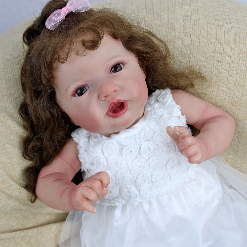 22 inch long hair rebirth doll for kids companion toy baby doll