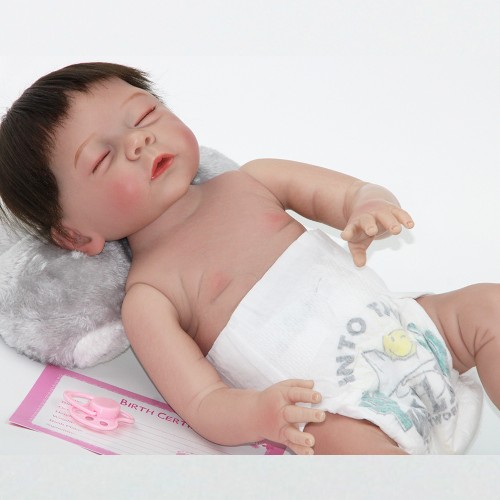 18-inch lifelike closed-eyes rebirth doll with soft elush baby hand-painted doll all over the body