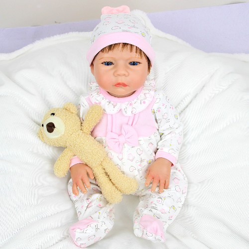 46cm soft vinyl plastic simulation baby cross-border e-commerce hot selling rebirth doll can be chan