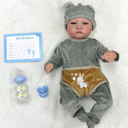 18 Inch Open Eyes Levi Rebirth Simulation Baby Doll Soft Enamel Doll Spot One Dropshipping Toy